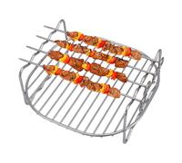 Estante para freidora de aire - Estante para freidora de aire para horno freidora de aire | Accesorios para freidora de aire | Estante de alambre de metal de doble capa con pincho | Soporte de metal