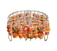 Estante para freidora de aire, soporte vertical resistente al calor, acero inoxidable antiadherente, accesorio de parrilla reutilizable, para cocinar maíz, verduras, salchichas, pescado, carne, 6.5 x