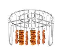 Estante para freidora de aire, soporte vertical resistente al calor, herramienta de barbacoa antiadherente de 6.5 x 3.75 pulgadas, parrilla de acero inoxidable para salchichas, pescado, carne