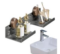 Estante para Grifo de baño, Estante de Pared para baño, Organizador extraíble de Acero al Carbono con para Almacenamiento de perfumes, lavandería, Inodoro