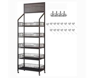 Estante para Guardar Papas Fritas y Snacks, Expositor de pie, Organizador para supermercados, farmacias y Tiendas de conveniencia, Estante de Acero al Carbono para Frutas y verdura
