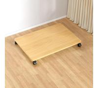 Estante para impresora debajo del escritorio con ruedas giratorias, soporte móvil para impresora y soporte de CPU, acabado de nogal, diseño compacto, 40 x 35 x 6,2 cm