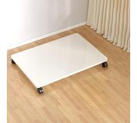 Estante para impresora debajo del escritorio con ruedas giratorias, soporte móvil para impresora y soporte de CPU, acabado de nogal, diseño compacto, 60 x 35 x 6,2 cm