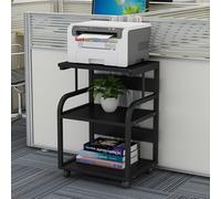 Estante para impresora estanterias almacenaje, librería de pie multifuncional lateral, organizador libros resistente pared escritorio móvil moderno y sencillo(Black,50*40*74.5cm/19.6*15.7*29.3in)