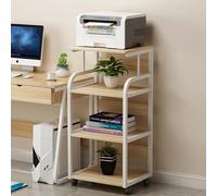 Estante para impresora estanterias almacenaje, librería de pie multifuncional lateral, organizador libros resistente pared escritorio móvil moderno y sencillo(Beige,50*40*107cm/19.6*15.7*42.1in)