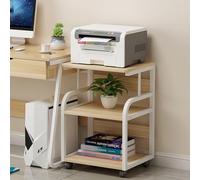 Estante para impresora estanterias almacenaje, librería de pie multifuncional lateral, organizador libros resistente pared escritorio móvil moderno y sencillo(Beige,50*40*74.5cm/19.6*15.7*29.3in)