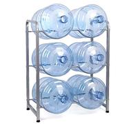 Estante para jarra de agua, estantes de almacenamiento desmontables de 3 niveles para botellas de 5 galones, organizador que ahorra espacio para oficina y hogar