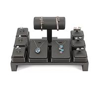 Estante para joyería, juego de soportes de exhibición para collares, soportes organizadores de joyas de cuero, barra en T, soporte de exhibición para pulsera, soporte para brazalete para exhibir