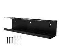 Estante para latas de aerosol, soporte de acero resistente, cinco ranuras para latas, organizador de montaje en pared, práctico almacenamiento de botellas de pintura lubricante, diseño de ahorro de