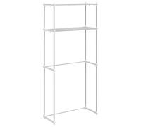 Estante para lavadora blanco aluminio 70 x 27 x 136 cm | Ancho ajustable 50-70 cm, autoportante, uso interior, carga máxima 15 kg, peso 1,26 kg