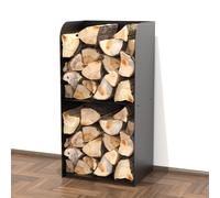 Estante Para Leña De Madera Maciza Recubierto De Polvo