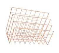 Estante para libros de escritorio, chapado en hierro, 3 compartimentos, minimalista, clasificador de archivos de color sólido, organizador de libros para revistas, para el hogar, oficina, sala de e