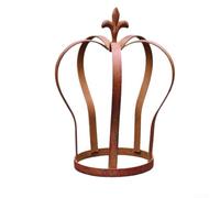 Estante para macetas, soporte rústico para corona, material de hierro, textura desgastada para camino o colocación en césped, espacio pequeño, altura de aproximadamente 30 cm
