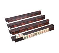 Estante para mahjong con empujador, organizador de configuración rápida, estante de Mahjong de concha de tortuga con empujador, para jugadores, aficionados, sala de juegos, reunión familiar, centro