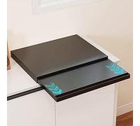 Estante para Microondas De Acero Al Carbono Encimera, Estantería con Cajón para Almacenamiento Sobremesa Soporte para Impresoras, Rejilla Inferior para Horno(Black)