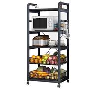 Estante para microondas de cocina con estante de especias para horno microondas industrial y estante de almacenamiento de utilidad, soporte de microondas que ahorra espacio para cocina, panadero