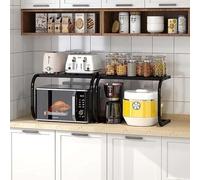 Estante para microondas - Estante de almacenamiento de cocina multicapa, estante de especias para encimera para microondas del hogar, artículos esenciales de cocina que ahorran espacio y diseño
