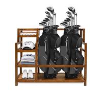 Estante para palos de golf, soporte y soporte de almacenamiento para bolsas de golf y equipos deportivos, estantes organizadores de garaje y organizador de golf, solución de almacenamiento multiusos