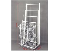 Estante Para Paraguas Con Ruedas, Expositor Metálico Para Paraguas Con Ganchos, Soporte Multifuncional Para Aperitivos Y Dulces, Ideal Para La Entrada Interior De Supermercados(Blanco,60x45x167 cm)