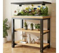 Estante para Peceras, Mueble Acuario Abierto, Estructura Metálica de Acero, Ahorra Espacio, Fácil Montaje, Soportes para Terrarios de Reptiles para Salón Oficina(65x30x70cm,3 tier)