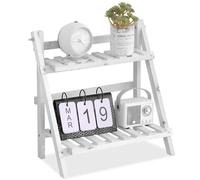 Estante para plantas de interior de 13 x 7 x 14 pulgadas, soporte plegable de doble capa grueso para plantas que ahorra espacio, soporte para plantas con división de rejilla para almacenamiento de