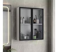 Estante para platos de pared y armario de baño con puerta sobre inodoro, ahorro de espacio, para cocina y sala de estar (blanco, 50 x 14 x 60 cm)
