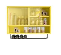 Estante para platos y armario de pared sólido de 80 cm, estante de cocina Slish para sala de estar y comedor, color amarillo Sto Solut