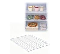 Estante para puerta de congelador con rieles laterales, inserto de alambre para almacenamiento de refrigerador, 55 x 52 cm, organiza la cocina y maximiza el espacio con diseño duradero