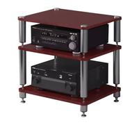 Estante para Rack AV, gabinete de Audio de 2, 3 o 4 Niveles, Mesa para Amplificador, Tocadiscos, Sky Box e Impresora (marrón, 60 x 48 x 57 cm (3 Niveles))