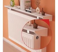 Estante para radiador sin taladro, 100 cm, aluminio blanco, almacenamiento flotante y decoración, 15 cm de profundidad, soporta 30 kg, ideal para organización del hogar y soluciones de calefacción