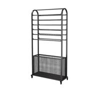 Estante para rollos de tela, organizador metálico móvil, gran capacidad para almacenar telas comerciales, para papel pintado y láminas para ventanas de coches, con capacidad de 200 kg (negro, 14