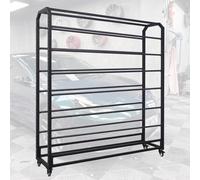 Estante para Rollos de Vinilo, 170 cm de Alto, Resistente, para Tela, Organizador de Acero móvil para Vinilo, Cuero, Papel Tapiz y láminas para Ventanas, Varilla Ajustable y Ruedas con bloqu