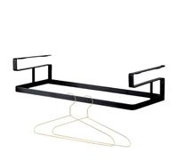Estante para ropa debajo del armario, cesta de almacenamiento de ropa de madera contrachapada sin perforación, estante de alambre de metal para cocina, despensa, baño, armarios