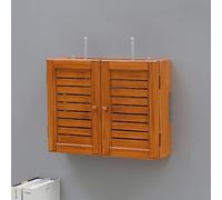 Estante para router con montaje en pared, Tamaños múltiples multicolores de la ventilación montada en pared gestión cables puerta hueca del gabinete enrutador(Chestnut,L36cm/14in)