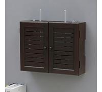 Estante para router con montaje en pared, Tamaños múltiples multicolores de la ventilación montada en pared gestión cables puerta hueca del gabinete enrutador(Walnut,L36cm/14in)