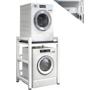 Estante para secadora de altura ajustable, capacidad de carga de 400 kg, kit de apilamiento portátil para lavadora y secadora, estante de almacenamiento para ahorrar espacio.