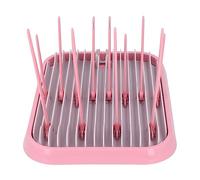 Estante para Secar Biberones, Soporte para Secador de Botellas, Portátil, Desmontable, Plegable, Ahorro de Espacio para el Hogar (Rosa)