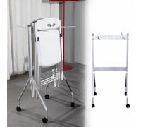Estante para Sillas Plegable Carrito Metálico para Sillas Plegables. Estante Colgante con Ruedas de 105 Cm de Alto y Cerradura. Organizador de Sillas con Gancho Ajustable para Fiestas y Oficina