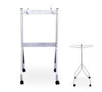 Estante para Sillas Plegable Organizador de Sillas Plegables para El Hogar, Perchero Colgante de Suelo, Carrito para Sillas Plegables con Ruedas Bloqueables, Carrito Versátil para Guardar Ropa y Sombr