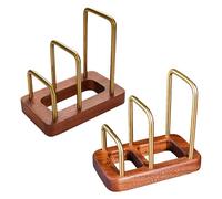 Estante para tabla de cortar - Organizador de 16,6x10 cm de acero inoxidable de madera, soporte para encimera de cocina, soporte de secado para almacenamiento, estante para tapa de olla | Divisor vert