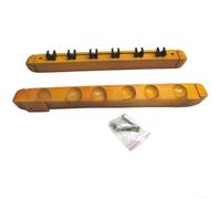 Estante para tacos de billar, madera maciza de 6 agujeros, accesorios de mesa de billar, almacenamiento montado en la pared, construcción resistente, organización de sala de juegos (amarillo)