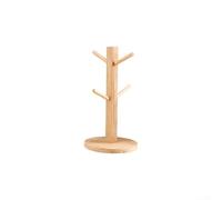 Estante para tazas de seis garras invertido, estante de madera con drenaje en forma de árbol, estante de almacenamiento de madera para un almacenamiento conveniente de la cocina (círculo)