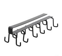 Estante para tazas debajo del gabinete, soporte de metal deslizante para estante de cocina, estante de almacenamiento sin taladro y colgador de utensilios de hierro, gancho de ahorro de espacio para