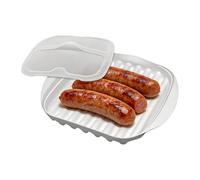 Estante para tocino para microondas, con tapa de salpicaduras, platos de alimenticio, estante para tocino para microondas con tapa, para pizza, carne, salchichas, tacos, desayuno, preparación de