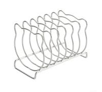 Estante para tostadas de acero inoxidable, 15 x 9 x 9,7 cm, soporte de pan de oso para freidora de aire, herramienta de hornear de cocina multiranura, soporte plateado resistente para cocinar en casa