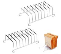 Estante para tostadas de acero inoxidable, 2 unidades, diseño vertical para horno tostador, freidora de aire, estante de cocina que ahorra espacio, 15 x 8 x 6 cm, resistente al óxido para una fácil