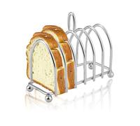 Estante para Tostadas de Acero Inoxidable, Estante para Tostadas de 6 Rebanadas con Patas de Bola y Asa de Bucle, Soporte para Pan Tostado para Cocina, Buffet, Desayuno, Almuerzo, Cena