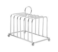 Estante para tostadas de acero inoxidable | Organizador de metal vintage de 6 ranuras, exhibición de pan, herramienta de exhibición de alimentos, estante para pan | para el hogar, oficina, cocina