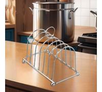 Estante para tostadas de acero inoxidable para rebanadas, soporte para pan con pies elevados, organizador de cocina multiusos para tostadas, tablas de cortar, 14,5 x 8 x 7,8 cm