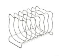 Estante para tostadas en forma de oso de acero inoxidable para 6 rebanadas de pan para freidora de aire, organizador de encimera de cocina, plateado, 15 x 9 x 9,7 cm
